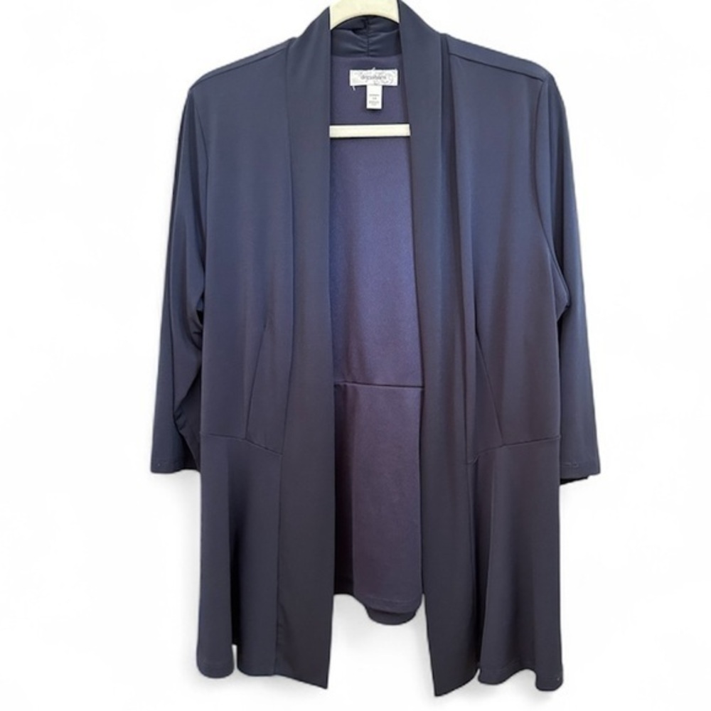 Navy Blue Open Front Jacket, 1X